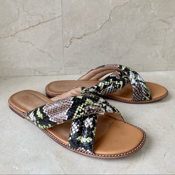 Madewell PUFFY-STRAP SANDALS IN SNAKE EMBOSSED LEATHER , 10 - Picture 13 of 15